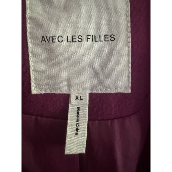 NWT Avec Les Filles Ladies Coat Magenta Size XL Notch Collar 3 Buttons - Picture 3 of 9